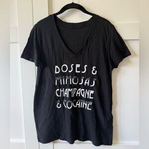 Black Graphic Tee with Bold Text